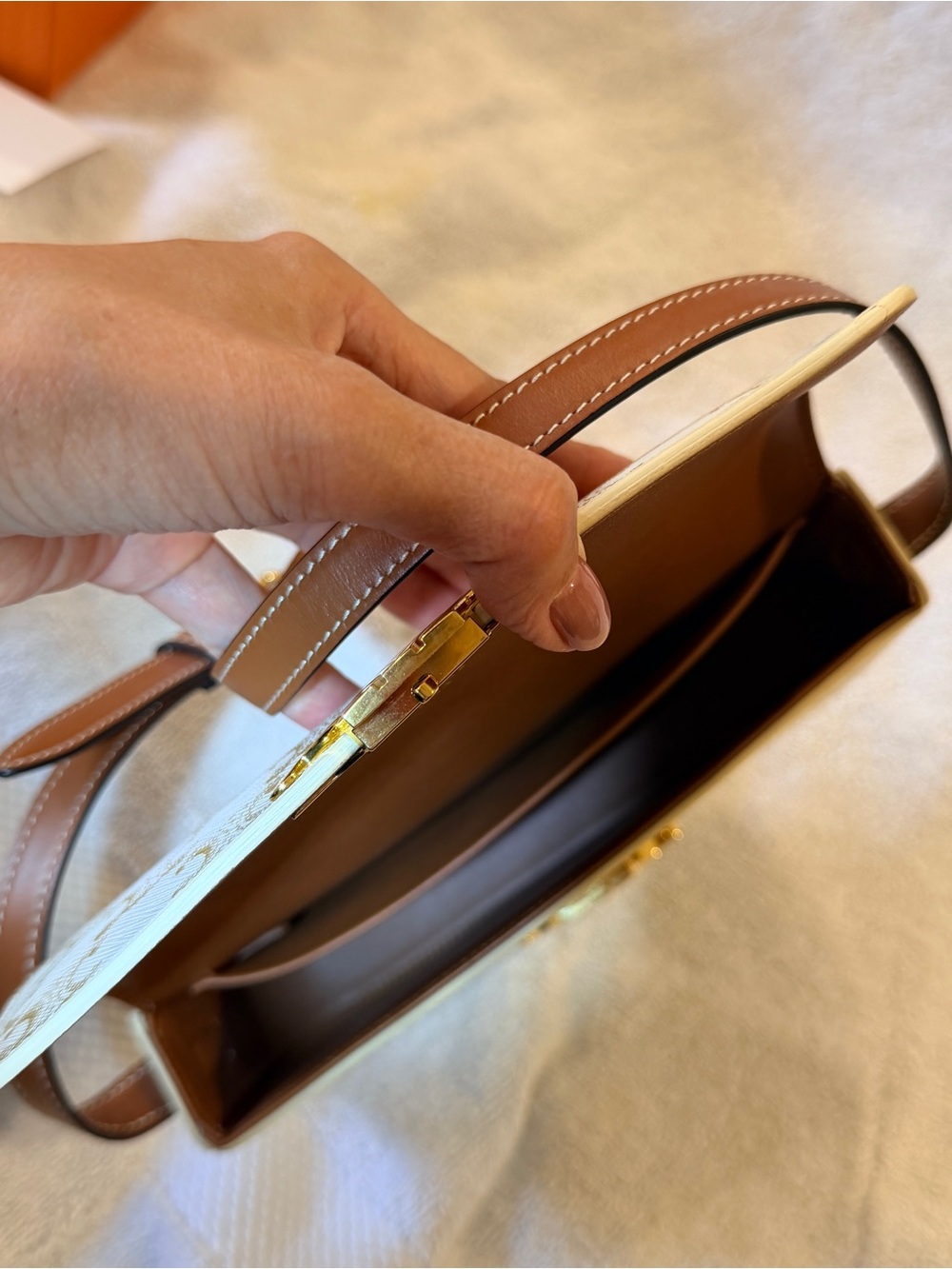 Celine Claude Shoulder Bag, Tan - Picture 9 of 16